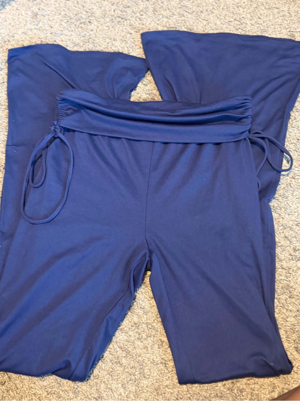 Navy Blue Wide Leg Flare Lounge Pants Size Medium
